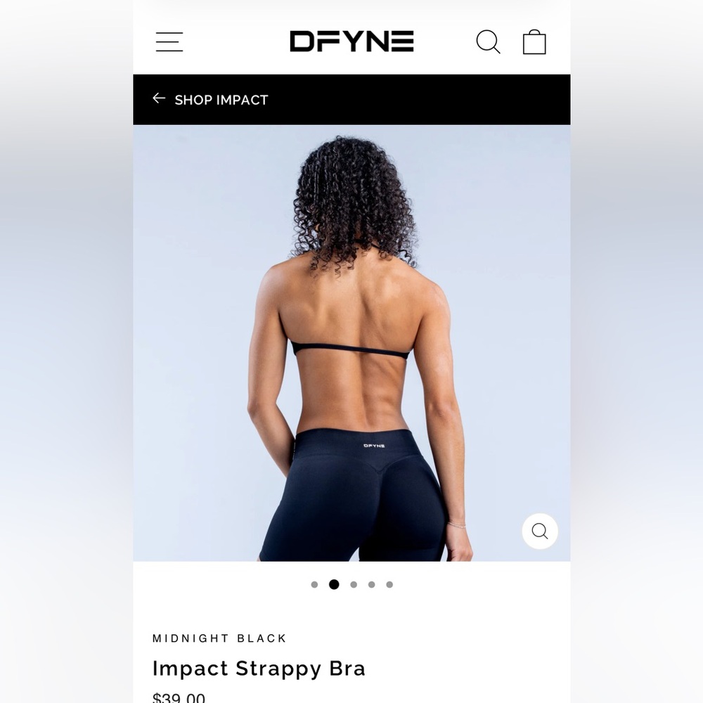 DFYNE Impact Women's Sports Bra Strappy Halter neck - Picture 2 of 6